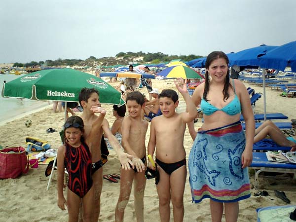 2003, cousins on beach