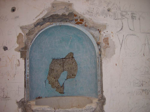 Remains of baptismal font at Armenian Monastery